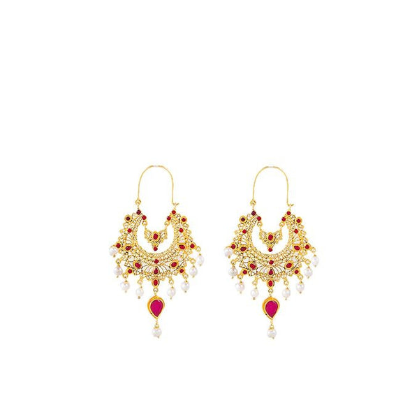 Artistic Jewels Meena, Polki & Chatam Earrings For Women In Silver(Chandi)